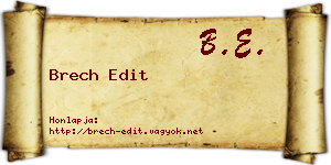 Brech Edit névjegykártya